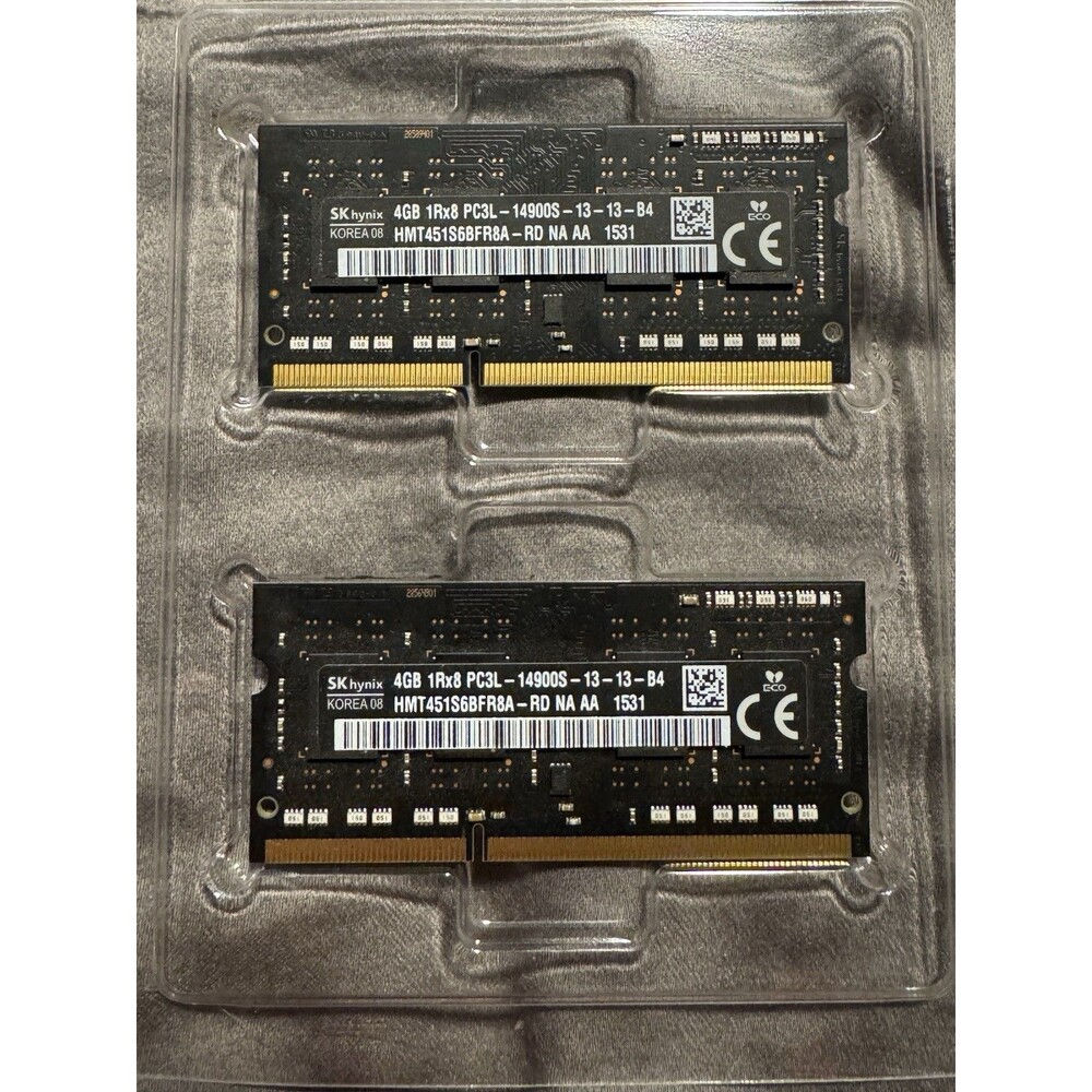 SK Hynix 8GB 2x4GB DDR3L 1866MHz PC3L-14900S 204-Pin Laptop RAM HMT451S6BFR8A